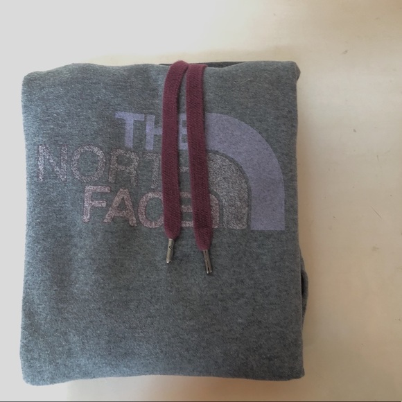 North-face Gray and Burgundy Hoodie- MED - Picture 4 of 7
